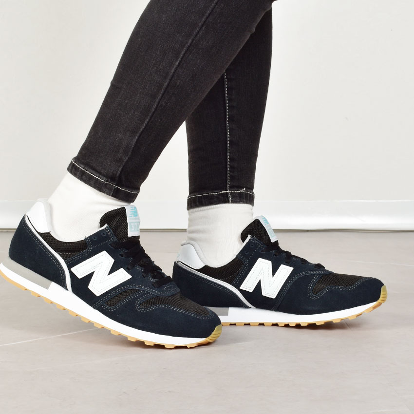 クーポンで200円OFF☆ニューバランス スニーカー レディース NEW BALANCE WL373 シューズ ブランド スポーツ カジュアル キレカジ ロゴ ローカット 定番 人気 通勤 通学 学生 オフィス 靴 履きやすい スエード ブラック 黒 ネイビー 紺