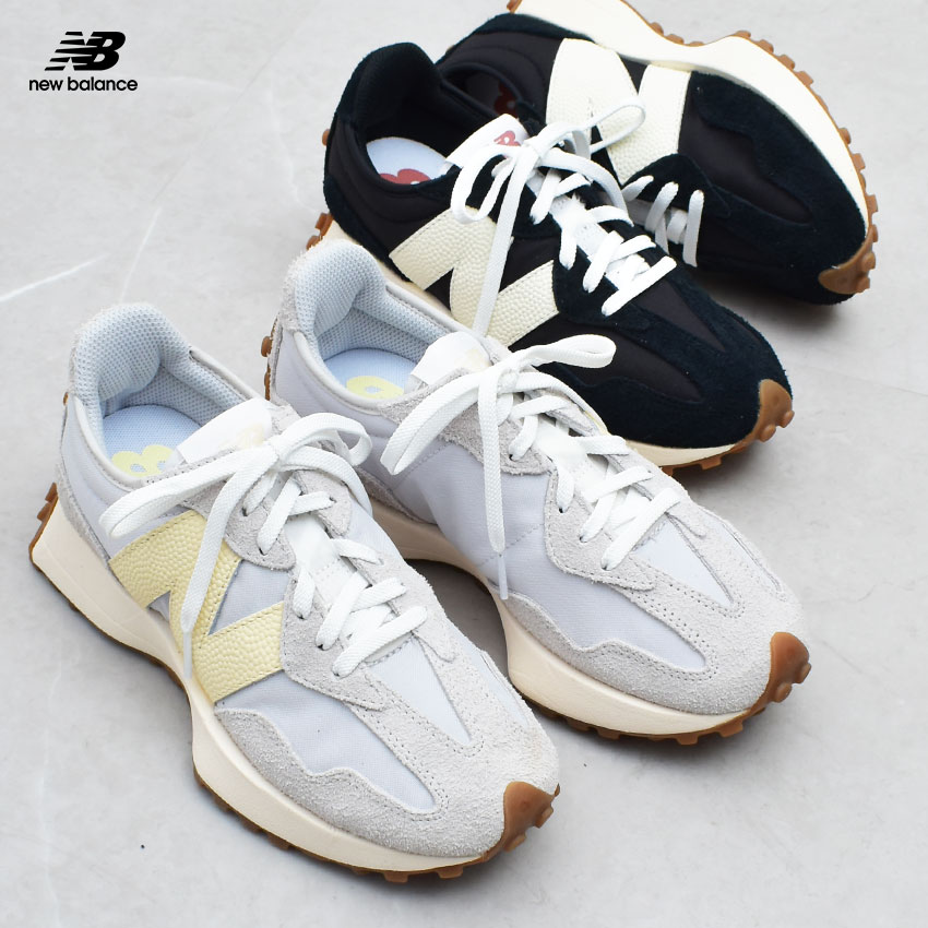 ニューバランス スニーカー レディース 327 NEW BALANCE WS327 シューズ ブランド スポーツ スエード カジュアル ロゴ ローカット 定番 人気 通学 学生 靴 歩きやすい ごつい 履きやすい 厚底 グレー ブラック 黒