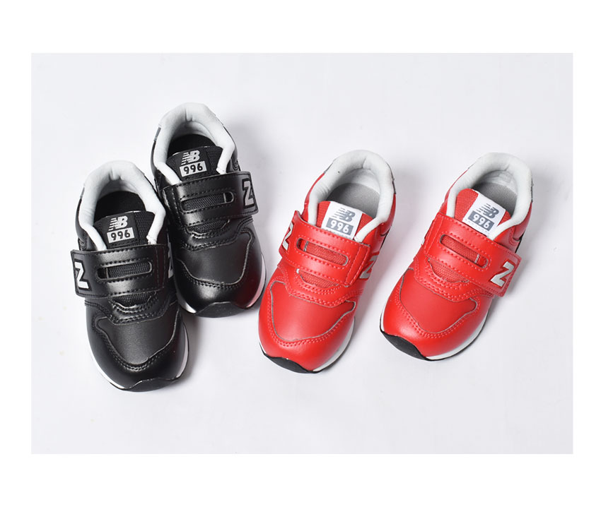ニューバランス スニーカー NEW BALANCE キッズ 996 ベビー 子供用 NB IZ996L シューズ ブランド カジュアル ベーシック フォーマル レザー ベルクロ 靴 黒 赤 こども 男の子 女の子 K-MS03 [SALE]クーポンで割引
