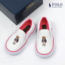 《全品ポイントアップ中》ポロ ラルフローレン スリッポン キッズ ベビー ジュニア 子供 POLO RALPH LAUREN BAL HARBOUR2 BEAR TD 女の子 男の子 子ども ラルフ シューズ スニーカー 靴 おしゃれ カジュアル シンプル スポーティ 通園 履きやすい ホワイト 白