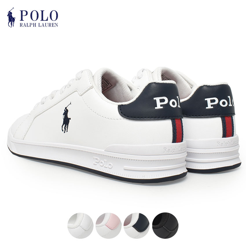 《限定クーポン配布》ポロ ラルフローレン スニーカー レディース 白 ホワイト POLO RALPH LAUREN JR ヘリテージコート 2 ラルフ 靴 大人 きれいめ 上品 シューズ ローカット ワンポイント 刺繍 オールホワイト 通学 中学生 高校生 カジュアル ブランド ピンク