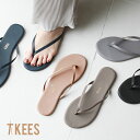 300円クーポン対象☆ティキーズ サンダル ビーチサンダル レディース TKEES きれいめ フラット ぺたんこ SOLIDS ロゴ シンプル カジュアル ブランド ビーサン トングサンダル 本革 牛革 レザー ブラック 黒 ピンク グレー ネイビー マット