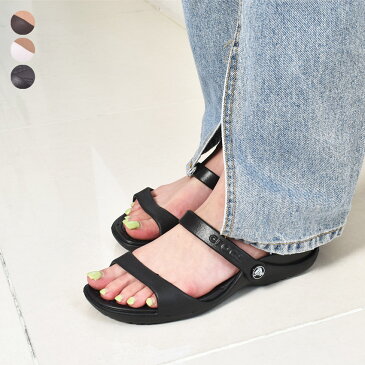 最大1,500円クーポン配付★クロックス サンダル レディース CROCS クレオ ストラップ つっかけ カジュアル 大人 スポーティ おしゃれ 室内履き オフィス ブラック 黒 ホワイト 白 ブラウン 10043 CLEO