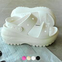 《限定クーポン配布》クロックス 厚底サンダル crocs レディース CLASSIC MEGA CRUSH SANDAL クラシック メガクラッシュ サンダル 207989 コンフォートシューズ ストラップサンダル サンダル 靴 スリッパ ビーチ スポーツ アウトドア タウン オフィス ピンク