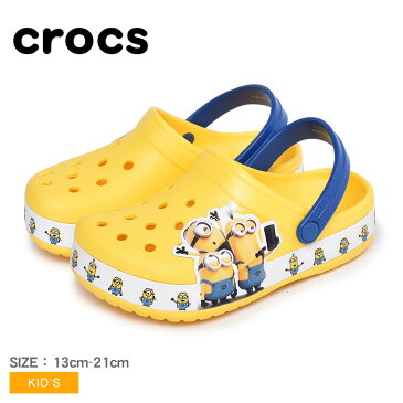 クロックス サンダル キッズ ジュニア 子供 CROCS ファン ラブ ミニオンズ マルチ クロッグ ぺたんこ つっかけ スポーツ キャラクター イエロー 黄 205512 FUN LAB MINIONS MULTI CLOG