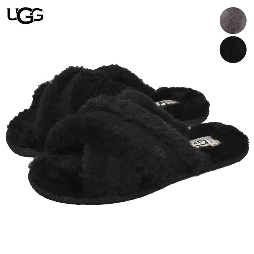 《限定クーポン配布》アグ SCUFFITA UGG ファーサンダル ルームシューズ レディース スリッパ ファー 外履き 室内 黒 ブラック グレー 1123572 秋 冬 オフィス 保温 防寒 あったか シープスキン ボア もこもこ かわいい クリスマス プレゼント ブランドのサムネイル
