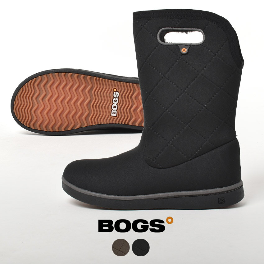 《限定ポイント10倍》ボグス スノーブーツ レディース BOGS BOGA BOOTS MID QUILTING ブーツ ミドルブーツ スノーブーツ ウォータープルーフ 防水 ウィンターブーツ カジュアル 靴 保温 雪 キルティング ボア カップインソール 抗菌 防臭 ブラック 黒