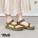 《限定クーポン配布》テバ サンダル レディース TEVA ミッドフォーム ユニバーサル キャンバス つっかけ スポーツ おしゃれ 厚底 テヴァ アウトドア ストラップサンダル スポーツサンダル ビーチサンダル 軽量 スポサン ホワイト 白 ベージュ カーキ 緑 1127570