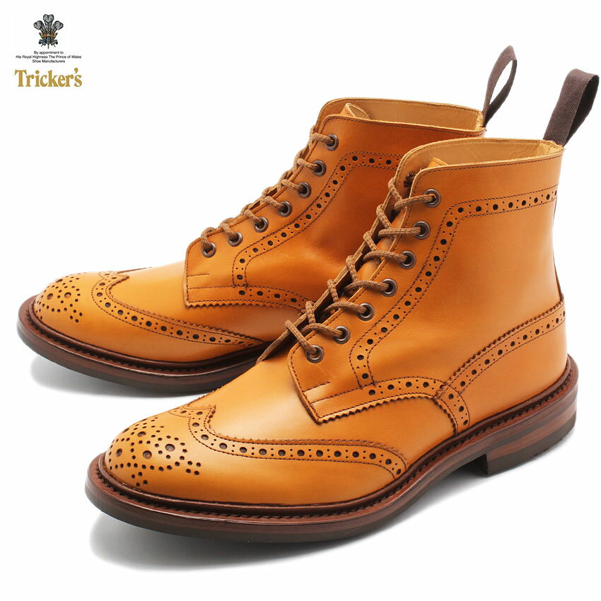 《アイテム名》 TRICKER’S トリッカーズ シューズ BROGUE BOOTS STOW 5634 24 メンズ 定番 《ブランドヒストリー》 英国ノーザンプトンで靴作りの名人ジョセフ・トリッカーが創業する。トリッカーズの靴は、ハンドメイド・ベンチメイドで現在も昔と変わらぬ手法と技を用いて作られており、もちろん最高級の素材のみを用いたトリッカーズ社の靴は丁寧に作られ、履き心地も抜群！由緒、伝統あるブランドです。 《アイテム説明》 トリッカーズより「BROGUE BOOTS STOW」です。“トリッカーズ”と言えば“カントリーコレクション”、“カントリーコレクション”と言えば“ブローグブーツ”と呼ばれるほどの同社を代表する超定番アイテム。独特でユーモラスな雰囲気と完成されたデザインが他の靴とは決定的に異なり愛着を持って履くことが出来ます。ラスト：4497Sボリューム感のあるラウンドトーが特徴で、幅はやや狭め。 《カラー名/カラーコード/管理No.》 エイコーンアンティーク/5634-24/"16312752" こちらの商品は、並行輸入により海外から輸入しております。製造・入荷時期により、細かい仕様の変更がある場合がございます。上記を予めご理解の上、お買い求め下さいませ。 関連ワード： ストウ ダイナイトソール エイコーンアンティーク カントリー ブーツ ウイングチップ ドレスシューズ フォーマル 革靴 紳士靴 グッドイヤーウェルテッド製法 おしゃれ 定番 date 2020/08/07Item Spec ブランド TRICKER’S トリッカーズ アイテム シューズ スタイルNo 5634 24 商品名 ブローグ ブーツ ストウ 性別 メンズ 原産国 England 素材 アッパー：天然皮革アウトソール：ラバー 商品特性1 この商品は天然皮革を使用しています。その為、シワ・キズ・汚れ等が散見されますが不良品ではございません。天然素材特有の質感、味わいをお楽しみ頂ければ幸いです。 商品特性2 上質な革を使用している為、レザーの性質上、履きはじめは革が硬く、馴染むのに時間がかかります。履き馴らしの期間に余裕を持ってください。 商品特性3 商品によって付属品の内容が異なる場合が御座います。予めご了承の上、お買い求め下さい。 商品特性4 海外からの輸入商品となります為、輸送等の段階で靴箱に傷やへこみ、やぶれなどの損傷が生じている場合がございます。 着用時のサイズ感 細身、普通の方 1サイズ小さめ 甲高、幅広の方 標準サイズ 筒丈 約 14 cm ヒール高 約 3 cm 履き口周り 約 23 cm 足首周り 約 35 cm こちらのアイテムの足入れは大きめです。 ※上記サイズ感は、スタッフが実際に同一の商品を着用した結果です。 スタッフ着用の為、個人差があります。参考としてご確認ください。 サイズについて詳しくはこちらをご覧下さい。 当店では、スタジオでストロボを使用して撮影しております。商品画像はできる限り実物を再現するよう心掛けておりますが、ご利用のモニターや環境等により、実際の色見と異なる場合がございます。ご理解の上、ご購入いただけますようお願いいたします。