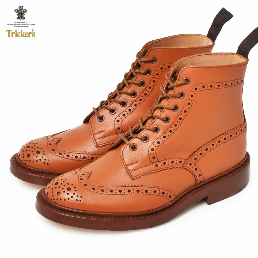 楽天VIA TORINO インポートブランド《今だけ！全品ポイントUP》トリッカーズ ブーツ メンズ TRICKER’S ストウ 靴 レザー 本革 シューズ カジュアル カントリー ウイングチップ ダブルレザーソール おしゃれ 人気 ブラウン 茶 5634 STOW