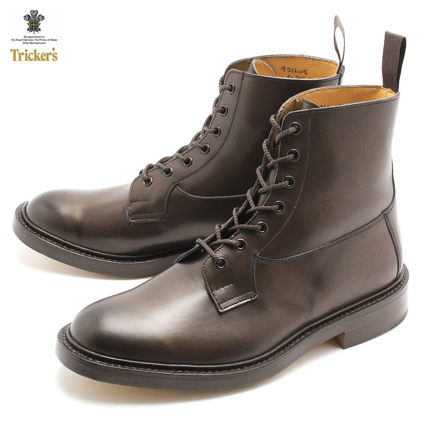 楽天VIA TORINO インポートブランド《今だけ！全品ポイントUP》トリッカーズ ブーツ TRICKERS 5635 COUNTRY BURFORD バーフォード ワークブーツ 革靴 ダブルレザーソール エスプレッソバーニッシュ カントリーコレクション 茶色 焦げ茶 ダークブラウン おしゃれ