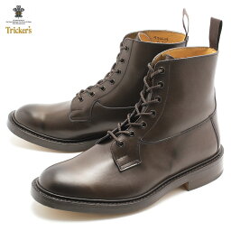 《今だけ！全品ポイントアップ中》トリッカーズ ブーツ TRICKERS 5635 COUNTRY BURFORD バーフォード ワークブーツ 革靴 ダブルレザーソール エスプレッソバーニッシュ カントリーコレクション 茶色 焦げ茶 ダークブラウン おしゃれ