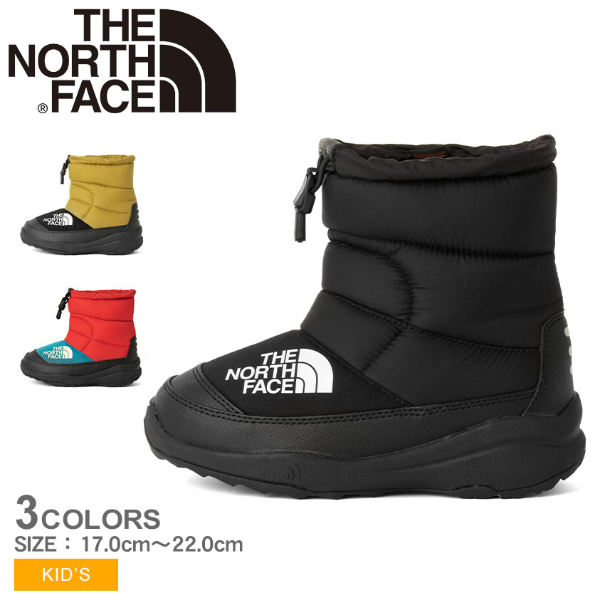 《限定クーポン対象》ザ ノースフェイス ヌプシ ブーツ キッズ ジュニア 子供 THE NORTH FACE ブーティ VI 靴 シューズ アウトドア スノーブーツ 暖かい 冬 雪 シンプル キャンプ 防滑 撥水 防水 ブラック 黒 赤 黄色 小学生