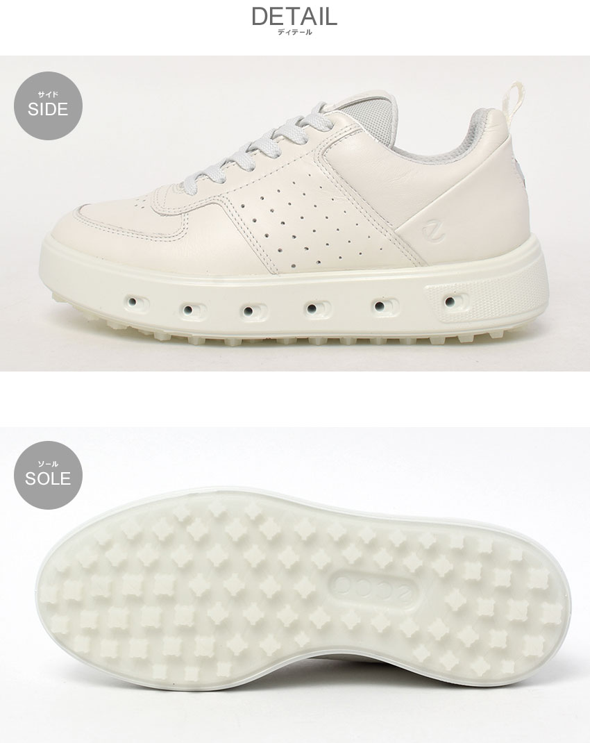 エコー ゴルフシューズ レディース ECCO GOLF STREET 720 靴 シューズ ゴルフ 本革 レザー 防水 GORE-TEX ゴアテックス ローカット おしゃれ カジュアル ブランド スポーティ ZSPO ホワイト 白 110703