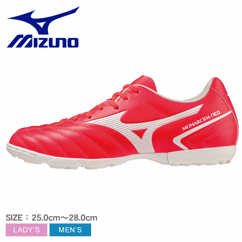 《アイテム名》 ミズノ サッカー フットサル トレーニングシューズ MIZUNO メンズ レディース モナルシーダ NEO II SELECT AS P1GD2325 《アイテム説明》 ミズノより「モナルシーダ NEO II SELECT AS」です。足に沿うようなワイドフィットが特徴のトレーニングモデル。ソフト人工皮革の柔らかいアッパーと、ワイドフィットが魅力の1足。通常のインソールに比べて、約1.5倍のグリップ力があるゼログライドライトインソールを採用。 《カラー名/カラーコード/管理No.》 コーラル×ホワイト/64/"16663030" メーカー希望小売価格はメーカーサイトに基づいて掲載しています。 製造・入荷時期により、細かい仕様の変更がある場合がございます。上記を予めご理解の上、お買い求め下さいませ。 関連ワード： ユニセックス シューズ スニーカー ブランド フットサル サッカー トレーニング スポーツ スポーティ ローカット 靴 運動 軽量 部活 date 2023/11/13Item Spec ブランド MIZUNO ミズノ アイテム サッカー フットサル トレーニングシューズ スタイルNo P1GD2325 商品名 モナルシーダ NEO II SELECT AS 性別 メンズ レディース 原産国 Cambodia 他 素材 甲材／人工皮革底材／ゴム底 重量 片足：27.0cm 約245g 当店では、スタジオでストロボを使用して撮影しております。商品画像はできる限り実物を再現するよう心掛けておりますが、ご利用のモニターや環境等により、実際の色見と異なる場合がございます。ご理解の上、ご購入いただけますようお願いいたします。