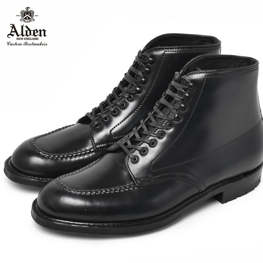 《今だけ！全品ポイントUP》オールデン ブーツ メンズ ALDEN CORDOVAN BOOTS タンカーブーツ 靴 シューズ コードバン おしゃれ 人気 トラディショナル ビジネス 高級 馬革 革靴 靴 紳士靴 キレカジ セレカジ ブラック 黒 D7906CY