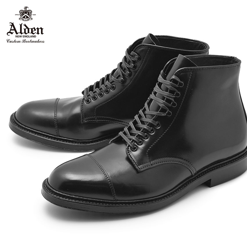 《3日間限定SALE開催中》オールデン ALDEN ストレートチップ ブーツ 紳士靴 ブラック STRAIGHT CHIP BOOT M8805HY 黒 ビジネス シューズ ドレス 革靴 レザー トラディショナル フォーマル 馬革 高級 ブランド 人気