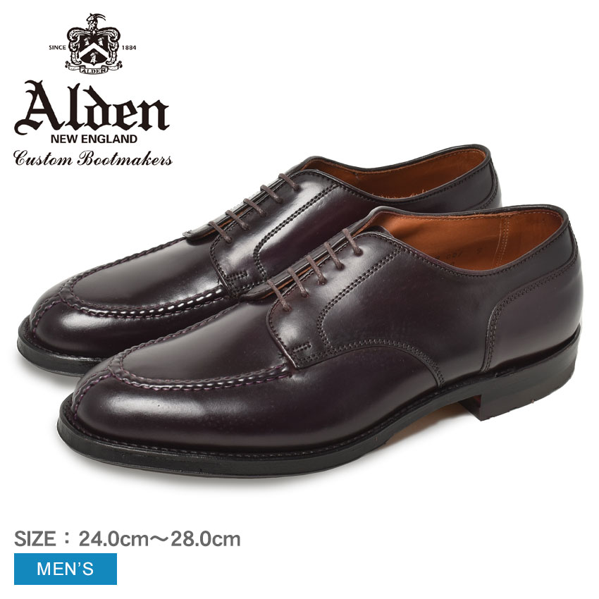 《3日間限定SALE開催中》オールデン シューズ メンズ ALDEN ALLACCIATA CORDOVAN 定番 コードバン トラディショナル ビジネス フォーマル カジュアル キレカジ セレカジ おしゃれ 収納袋 革靴 紳士靴 高級 Vチップ ワインレッド M0601C