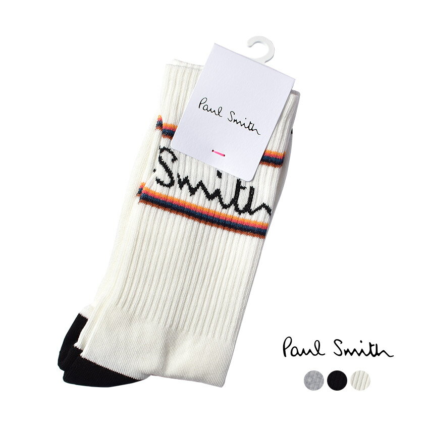 ポール・スミス 靴下 メンズ 【ゆうパケット配送】 ポールスミス 靴下 メンズ PAUL SMITH SOCK LOGO ウエア ソックス カジュアルソックス ブランド カジュアル シンプル ストライプ プレゼント ギフト 贈り物 おしゃれ ロゴ ブラック 黒 ホワイト 白 M1A-380A-GF639