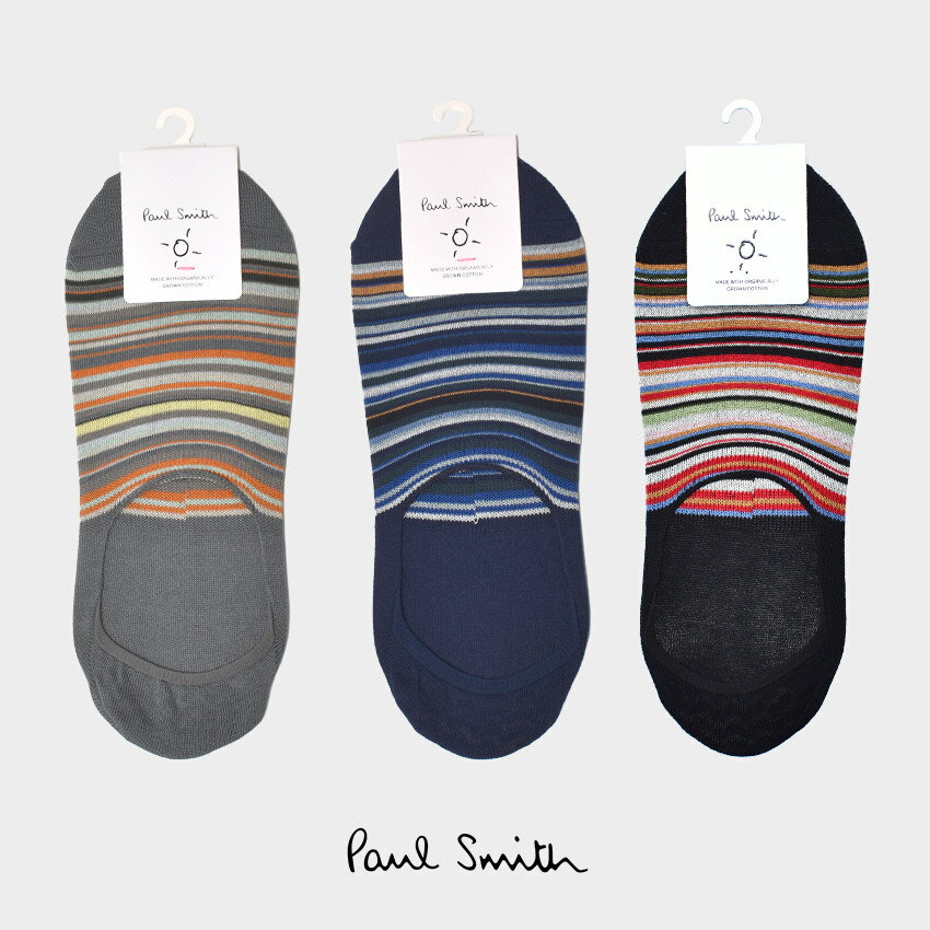 ポール・スミス 靴下 メンズ 【ゆうパケット配送】 ポール スミス 靴下 メンズ PAUL SMITH SOCK NO SHOW SIGNATURE ウエア ソックス ブランド カジュアル ロゴ ボーダー 紳士 シンプル プレゼント ギフト 贈り物 おしゃれ 人気 ブラック 黒 ブルー 青 グレー