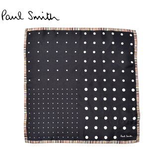 クーポンで割引☆【ゆうパケット配送】 ポールスミス ハンカチ PAUL SMITH おしゃれ ストライプ ドット メンズ レディース 贈り物 ギフト ブランド ブラック M1A-595E-AS01 POCKET SQUARE MULTI EDGE