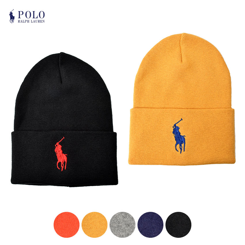 ポロ ラルフ ローレン 【ゆうパケット配送】ラルフローレン 帽子 メンズ レディース POLO RALPH LAUREN ビッグ ポニー カフ ハット ニット帽 ビーニー ブランド カジュアル アウトドア シンプル 帽子 おしゃれ ワンポイント 刺繍 イエロー 黄 ゴールド オレンジ