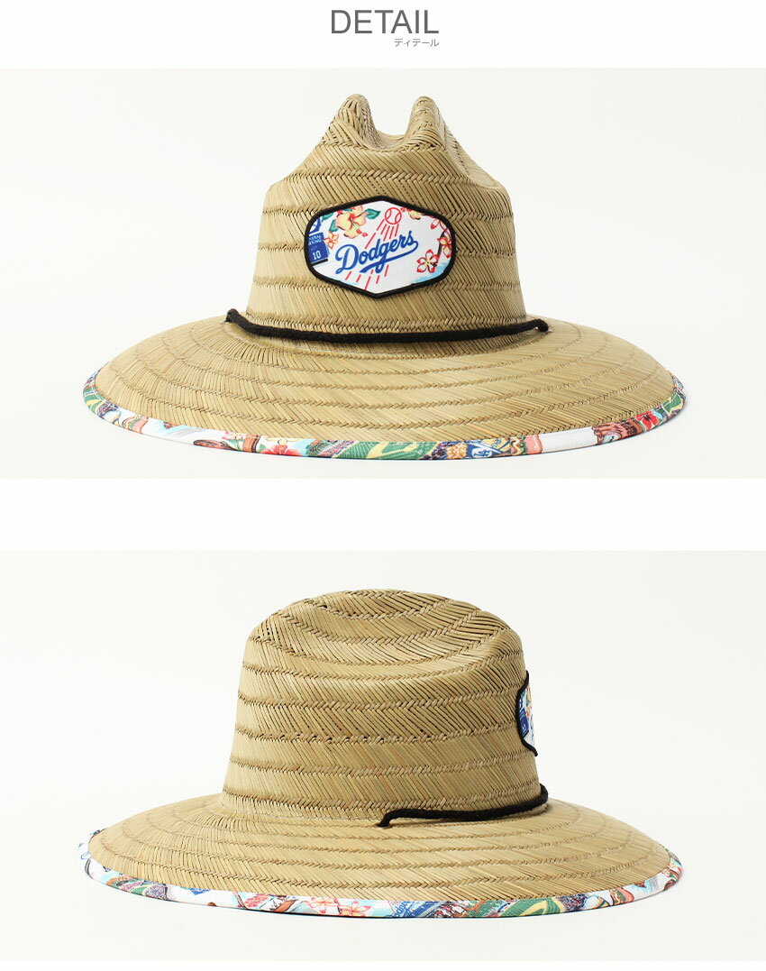 《今だけ！店内全品ポイントUP》レインスプーナー ストローハット メンズ レディース REYN SPOONER LOS ANGELES DODGERS SCENIC STRAW HAT ハット 帽子 麦わら帽子 ドローコード MLB ニューヨーク・メッツ メジャーリーグ 野球 2