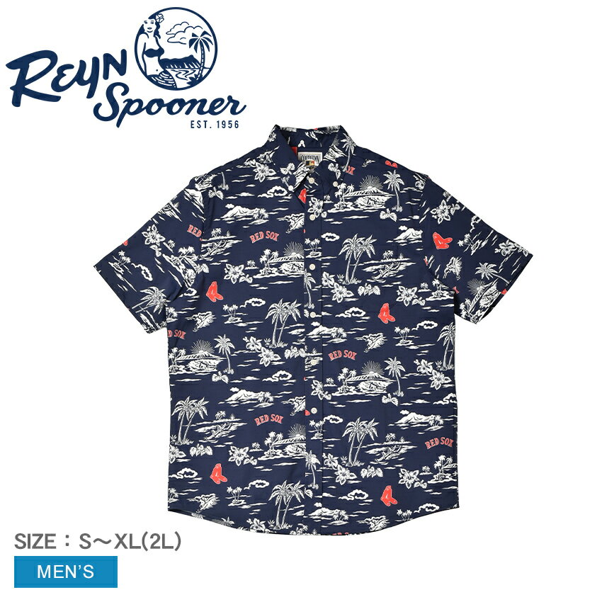 《今だけ！店内全品ポイントUP》【ゆうパケット配送】 レインスプーナー 半袖シャツ メンズ REYN SPOONER BOSTON RED SOX 1933 COOPERSTOWN PERFORMANCE BUTTON FRONT トップス シャツ ウェア ウエア 半袖 柄シャツ アロハシャツ MLB