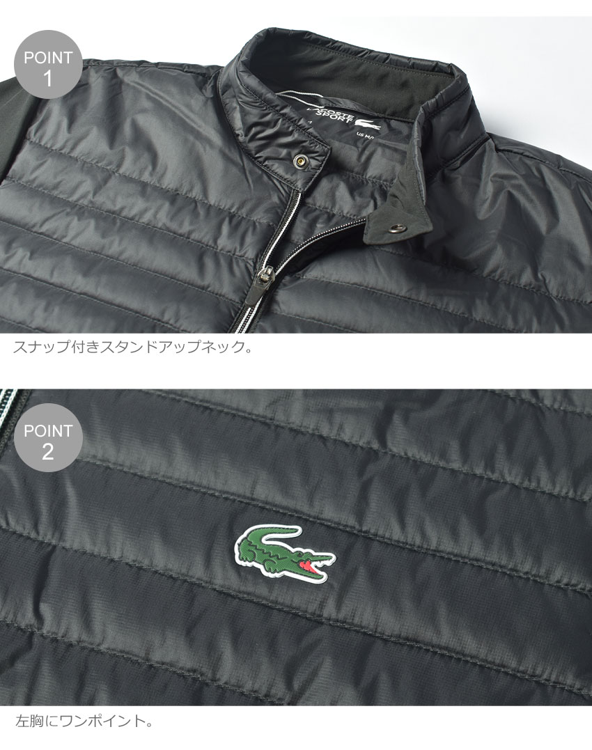 ラコステ ジャケット メンズ LACOSTE キルティング ゴルフジャケット アウター ライトアウター ゴルフジャケット ゴルフ キルティングジャケット キルティング キルト カジュアル シンプル スポーツ ワンポイント ワニ 長袖 耐水 軽量