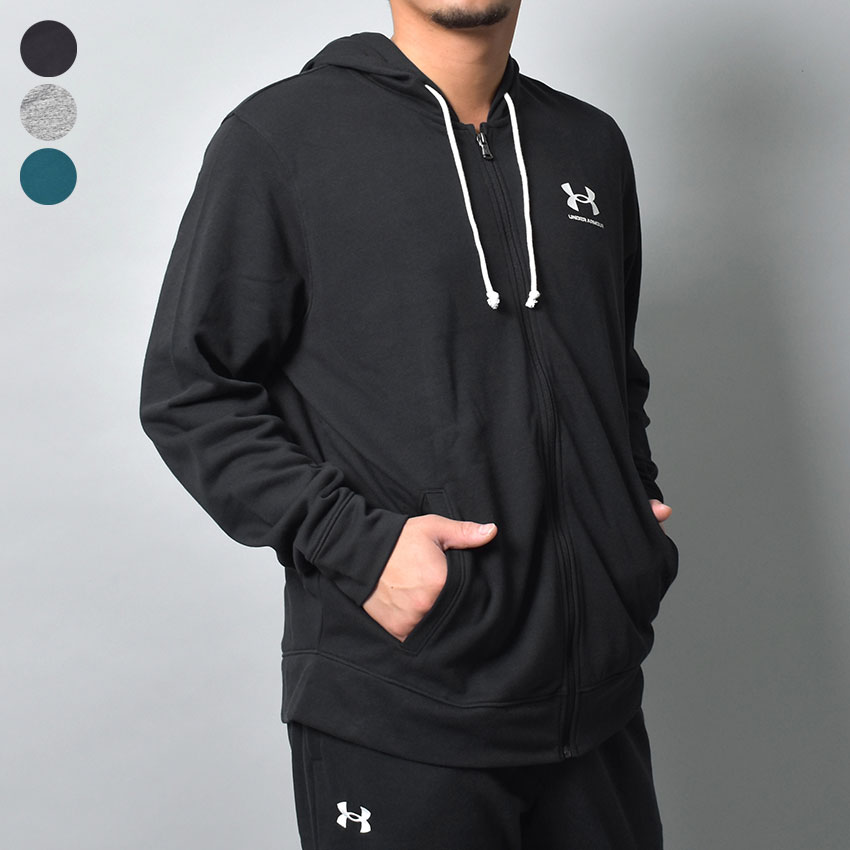 《限定クーポン配布》アンダーアーマー スポーツウェア メンズ UNDERARMOUR UA RIVAL TERRY LC FZ ウェア トップス フード トレー...