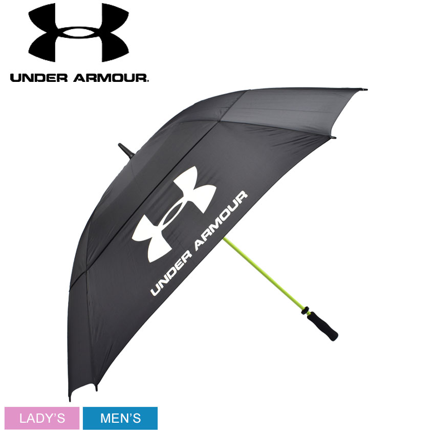 《限定クーポン配布》アンダーアーマー 傘 ゴルフ メンズ レディース UNDERARMOUR 雨傘 雨 雨具 スポーツブランド 長傘 8本骨 ギフト プレゼント 悪天候 特大 ダブルキャノピー 頑丈 丈夫 ブラック 黒 1275475 GOLF UMBRELLA【ラッピング対象外】