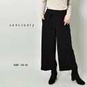 《限定クーポン配布》サンクチュアリ ボトムス レディース SANCTUARY イースト ストリート キュロット ロングパンツ フレアパンツ Aライン ワイドパンツ カジュアル エレガント ベルト シンプル レトロ モダン フェミニンおしゃれ かわいい ブラック 服 その1