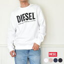 ディーゼル トレーナー メンズ 《今だけ！全品ポイントアップ中》ディーゼル スウェット メンズ DIESEL S-GIRK-ECOLOGO SWEAT-SHIRT トップス ロゴ プリント シンプル カジュアル ストリート ブランド おしゃれ ブラック 黒 ホワイト 白 ピンク ネイビー A02864 0BAWT