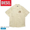 ディーゼル 《今だけ！店内全品ポイントUP》ディーゼル カジュアルシャツ メンズ DIESEL S-FRANK CAMICIA トップス 半袖 半袖シャツ ブランド シンプル カジュアル スポーティ ロゴ 羽織 人気 定番 おしゃれ ギフト プレゼント 贈り物 ベージュ ホワイト 白 A06693 0LFAX