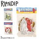 《今だけ！全品ポイントアップ中》【ゆうパケット配送】 リップンディップ ステッカー RIPNDIP ステッカー パック 10種類 10枚入り シール 文具 ステーショナリー ブランド スケーター スケート ストリート ネコ 猫 キャラクター ナーマル RND9185 RND9186 RND9187 STICKER