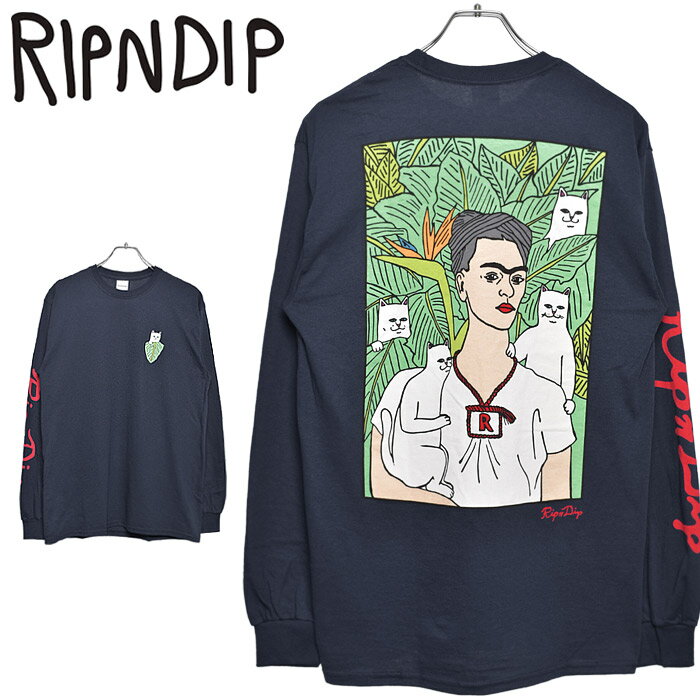 送料無料★RIPNDIP リップンディップ 長袖Tシャツ ナーマル ポートレート ロングスリーブ ネイビーNERMAL PORTRAIT L/S RND1829トレーナー カジュアル トップス ストリート メンズ レディース