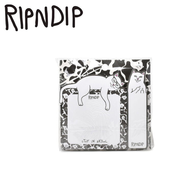 限定クーポン配布☆【ゆうパケット配送】 リップンディップ 雑貨 RIPNDIP LORD NERMAL POST IT NOTE PACK 文房具 文具 ポストイット 付箋 ステーショナリー おしゃれ ブランド スケーター スケート ストリート ネコ 猫 キャラクター ナーマル かわいい ブラック