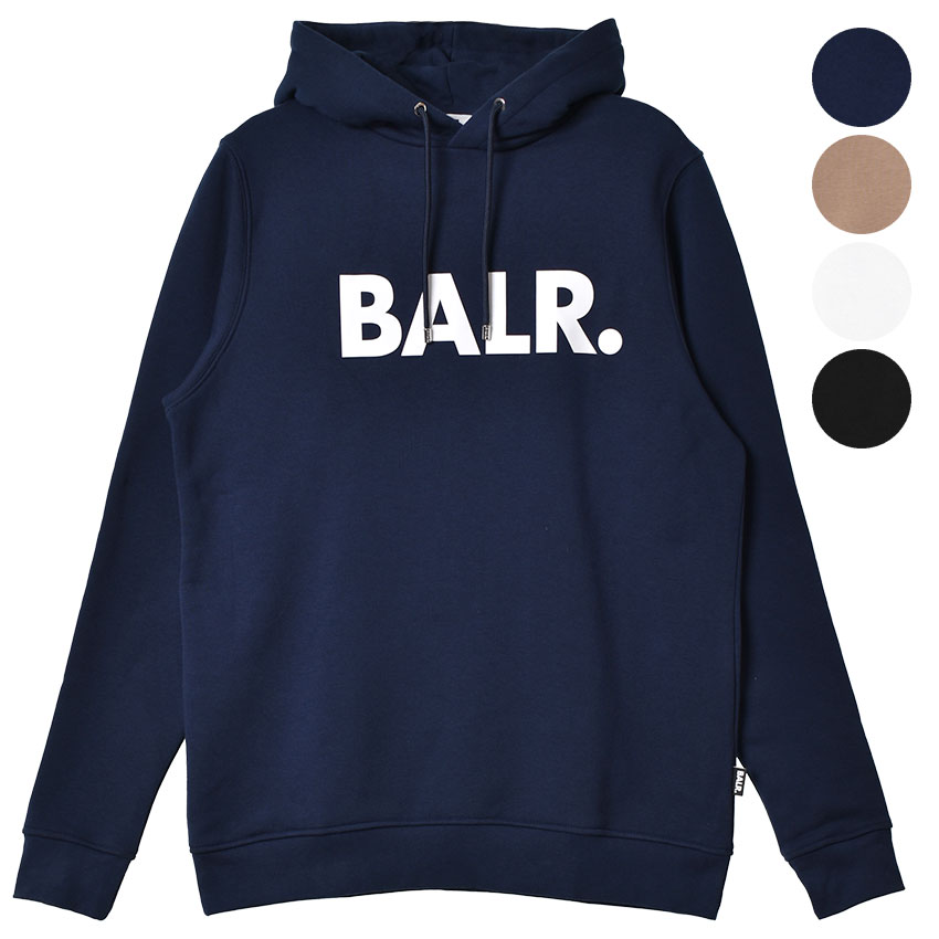 《クーポンで13,570円》ボーラー パーカー メンズ BALR. ブランド ストレート フーディー ウエア トップス 長袖 フード ブランド シンプル カジュアル ロゴ スポーツ ファッション サッカー 裏起毛 ブラック 黒 ホワイト 白 B12611017 BRAND STRAIGHT HOODIE