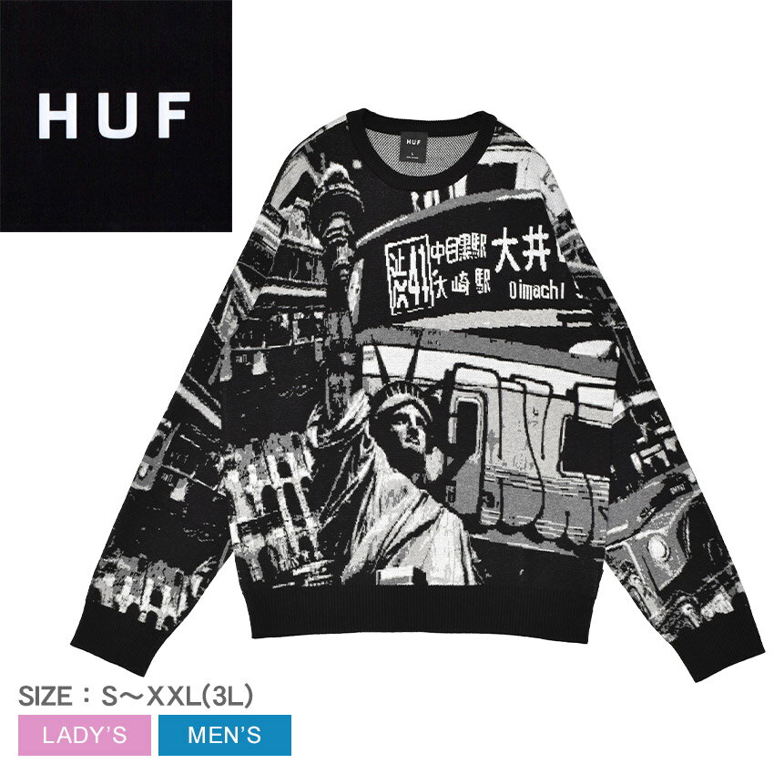 ハフ セーター メンズ レディース HUF WORLDWIDE COMMUTER SWEATER 長袖 ウェア ウエア トップス セーター ニットウェア クルー...