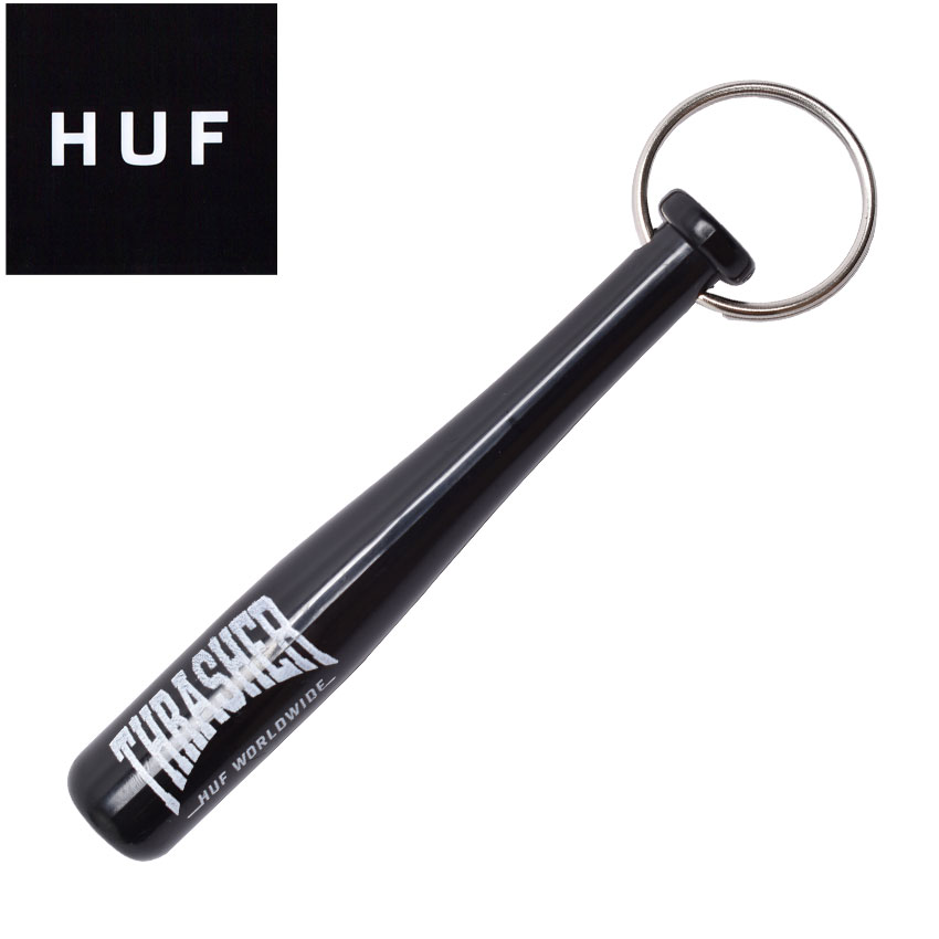 《3日間限定SALE開催中》【ゆうパケット配送】 ハフ キーホルダー メンズ レディース THRASHER スラッシャー HUF MINI BAT BOTTLE OPENER KEYCHAIN ボトルオープナー キーチェーン 栓抜き ギフト プレゼント アクセサリー 小物 ミニバット ブラック 黒 AC00730