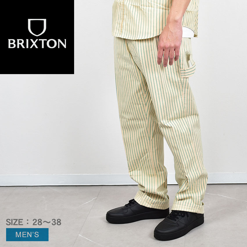 《3日間限定SALE開催中》ブリクストン パンツ メンズ BRIXTON COCA-COLA CARPENTER PANT ウエア 長ズボン ズボン ボトムス ストライプ 総柄 刺繍 刺しゅう ブランド ストリート カジュアル おしゃれ ベージュ 04945