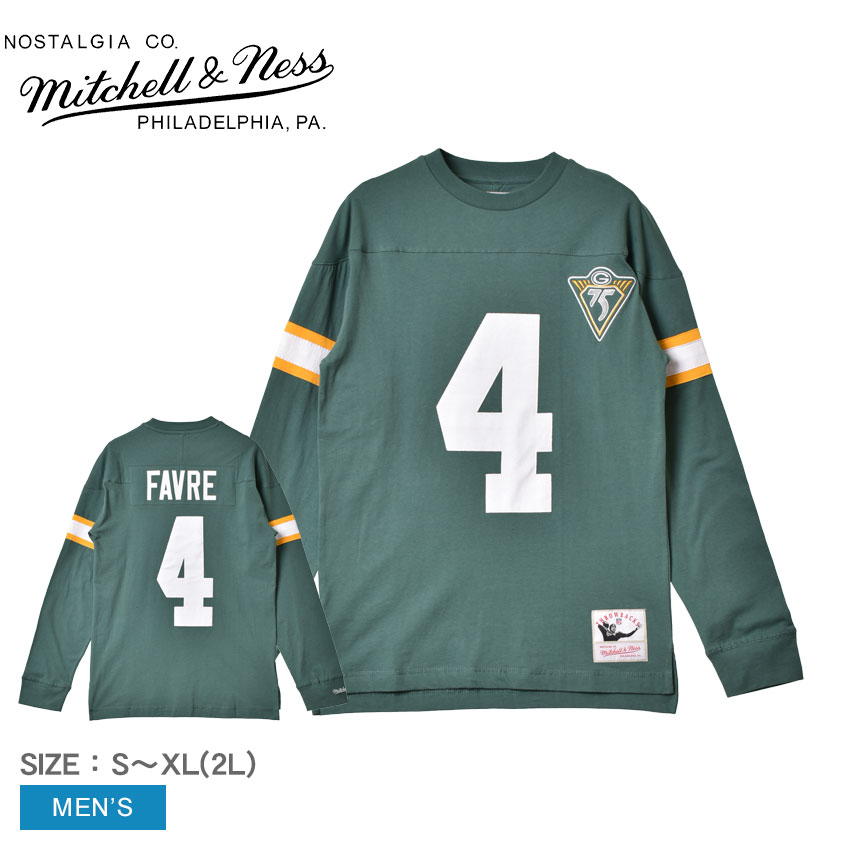 Ըݥ10ܡեߥå륢ɥͥ ĹµT  MITCHELL  NESS NN 󥰥꡼ T ꡼٥ѥå 1993 ֥åȡե T Ĺµ T NFL Green Bay Packers ꡼٥ѥå Brett Favre