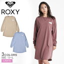 《今だけ！全品ポイントアップ中》ロキシー ワンピース レディース ROXY SURF CLUB DRESS ワンピース トップス 長袖 カジュアル サーフ シンプル おしゃれ ラフ 部屋着 ルームウェア ワンポイント キャンプウェア 裏起毛 ゆったり ブラウン ブルー ベージュ RDR224002