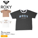 ＼エントリー＆抽選で全額ポイントバック／【ゆうパケット配送】 ロキシー 半袖Tシャツ キッズ ジュニア 子供 ROXY MINI VINTAGE FLOWER LOGO Tシャツ トップス 半袖 Tシャツ カジュアル サーフ ロゴ クルーネック おしゃれ リンガーTシャツ 花柄 ホワイト 白 ブラック 黒