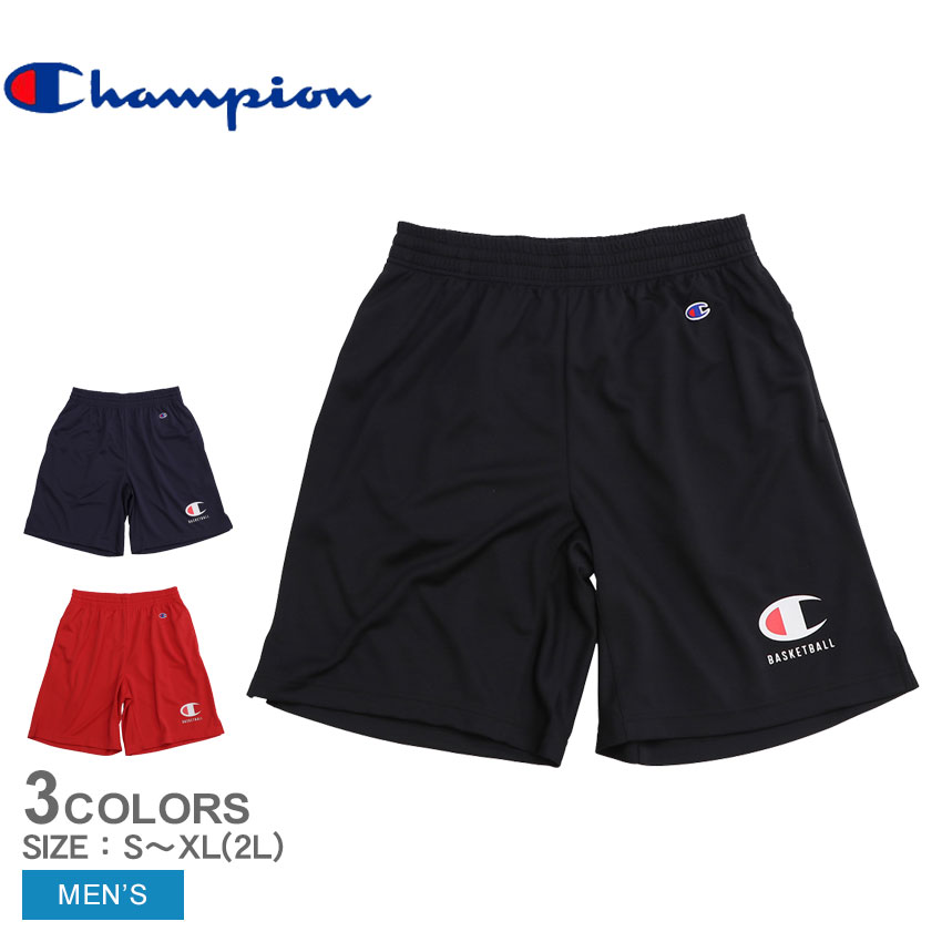 《今だけ！店内全品ポイントUP》チャンピオン ボトムス メンズ CHAMPION ショーツ ウエア ハーフパンツ ショートパンツ ショート丈 半ズボン ストレッチ 刺繍 吸汗 速乾 抗菌 防臭 ブランド シンプル カジュアル アメカジ スポーティ ロゴ レッド 赤 ブラック 黒 ネイビー