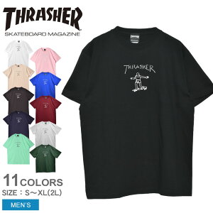 【ゆうパケット配送】 スラッシャー Tシャツ メンズ THRASHER ゴンズ アート ロゴ ストリート スケーター ブランド プリント 運動 スポーツ カジュアル アウトドア トップス ウェア 半袖 ホワイト 白 ブラック 黒 TH8128 GONZ ART S/S