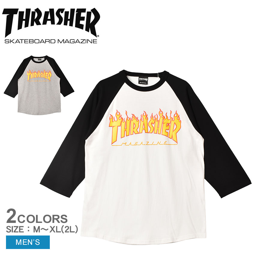 ԺʥݥUPեå㡼 ĹµT  THRASHER FLAME 7S TEE  Ĺµ ʬµ ץ 롼ͥå  ܡ ȥܡ 奢 ץ  ȥåץ ʬ åȥ ۥ磻 ֥å  졼