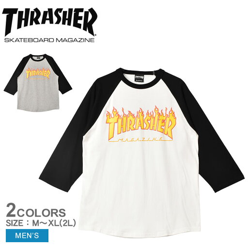 スラッシャー 長袖Tシャツ メンズ THRASHER FLAME 7/S TEE ウェア 長袖 七分袖 プリント クルーネック スケート スケボー スケートボード カジュアル シンプル ロゴ トップス 七分 カットソー ホワイト 白 ブラック 黒 グレー スラッシャー 長袖Tシャツ メンズ THRASHER FLAME 7/S TEE ウェア 長袖 七分袖 プリント クルーネック スケート スケボー スケートボード カジュアル シンプル ロゴ トップス 七分 カットソー ホワイト 白 ブラック 黒 グレー