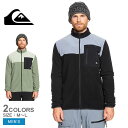 クイックシルバー フリースジャケット メンズ QUIKSILVER AKER FZ FLEECE リサイクル素材 カラーブロック ファスナーポケット レイヤリング 薄手 スノートリップ アウトドア 防寒 エコフレンドリー 保温性 グリーン 緑 ブラック 黒