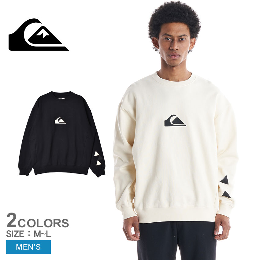 《4日から使えるクーポン配布》クイックシルバー スウェット メンズ QUIKSILVER カノア スリー クルー スウェット 五十嵐カノア ウエア トップス クルーネック ブランド カジュアル サーフ アウトドア 長袖 おしゃれ アイボリー ブラック 黒 ホワイト 白 QPO224151 KANOA